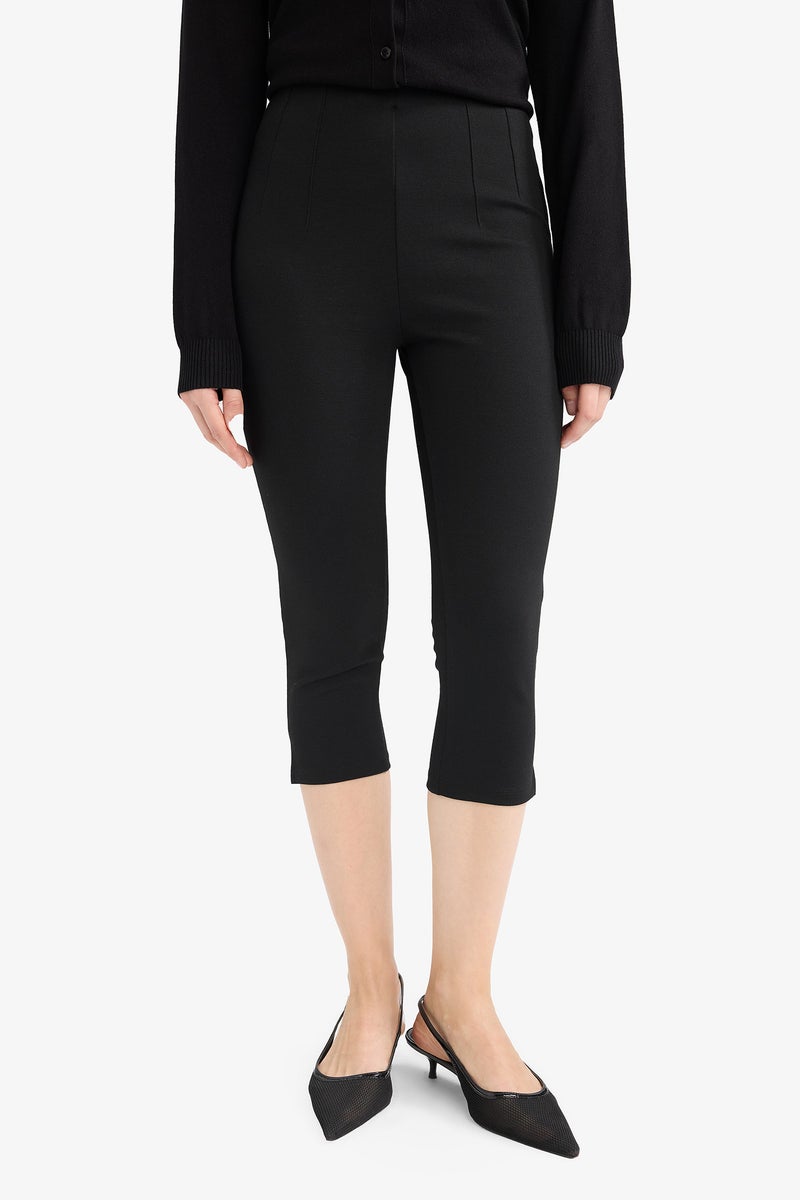 DeFacto Black Woman Dim Detailed Short Leggings Casual - Image 4